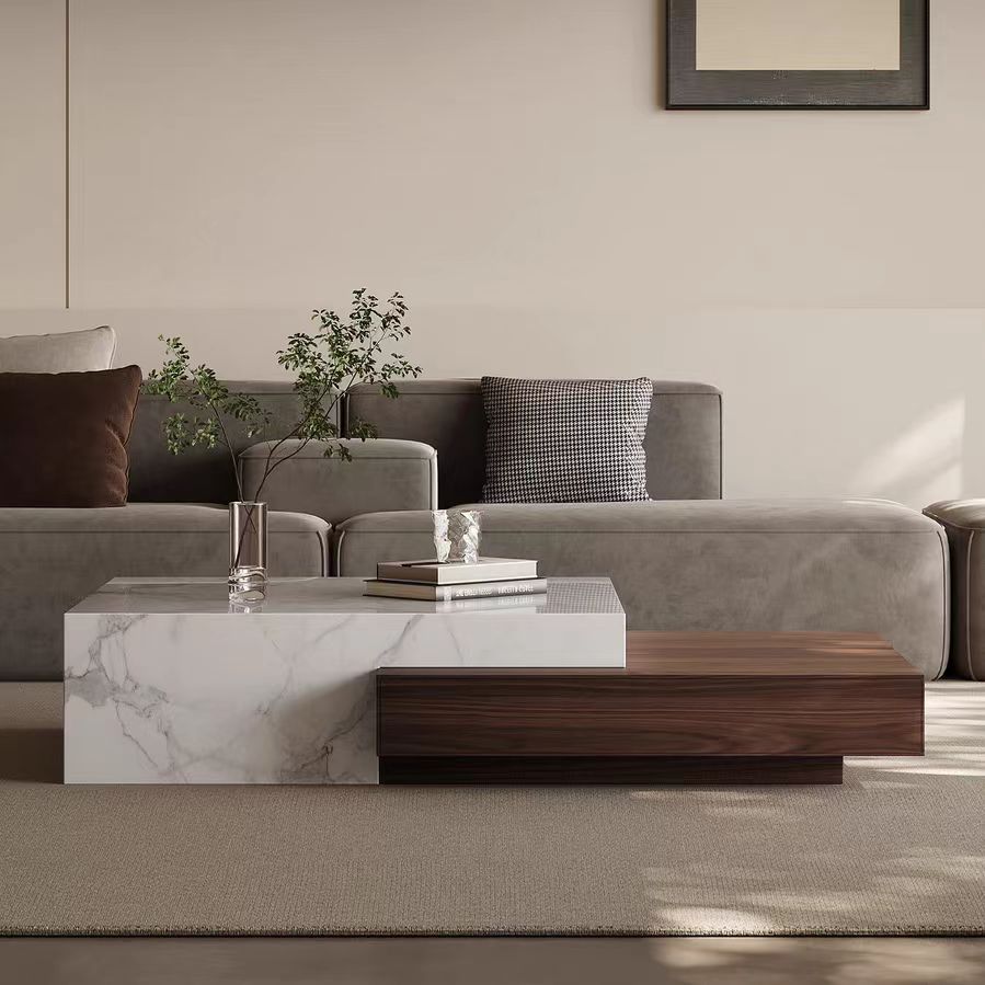 Gaoliang Coffee Table Set Modern Marble Stone Rectangle OEM/ODM (KF224)