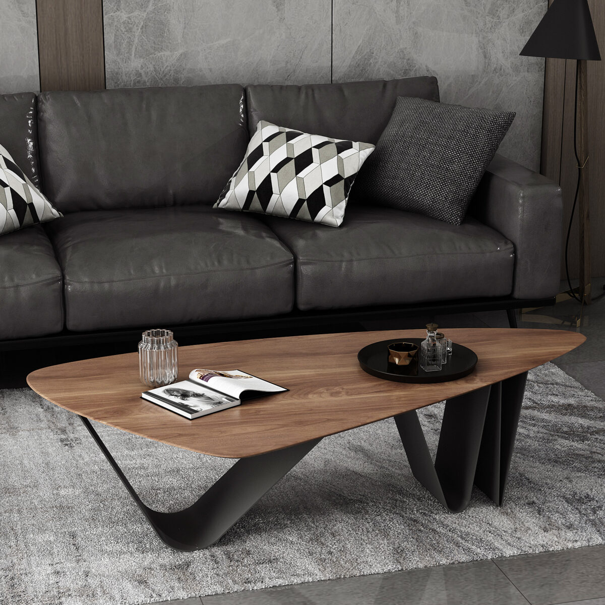 Gaoliang Coffee Table Nordic Walnut Wooden (KF243)