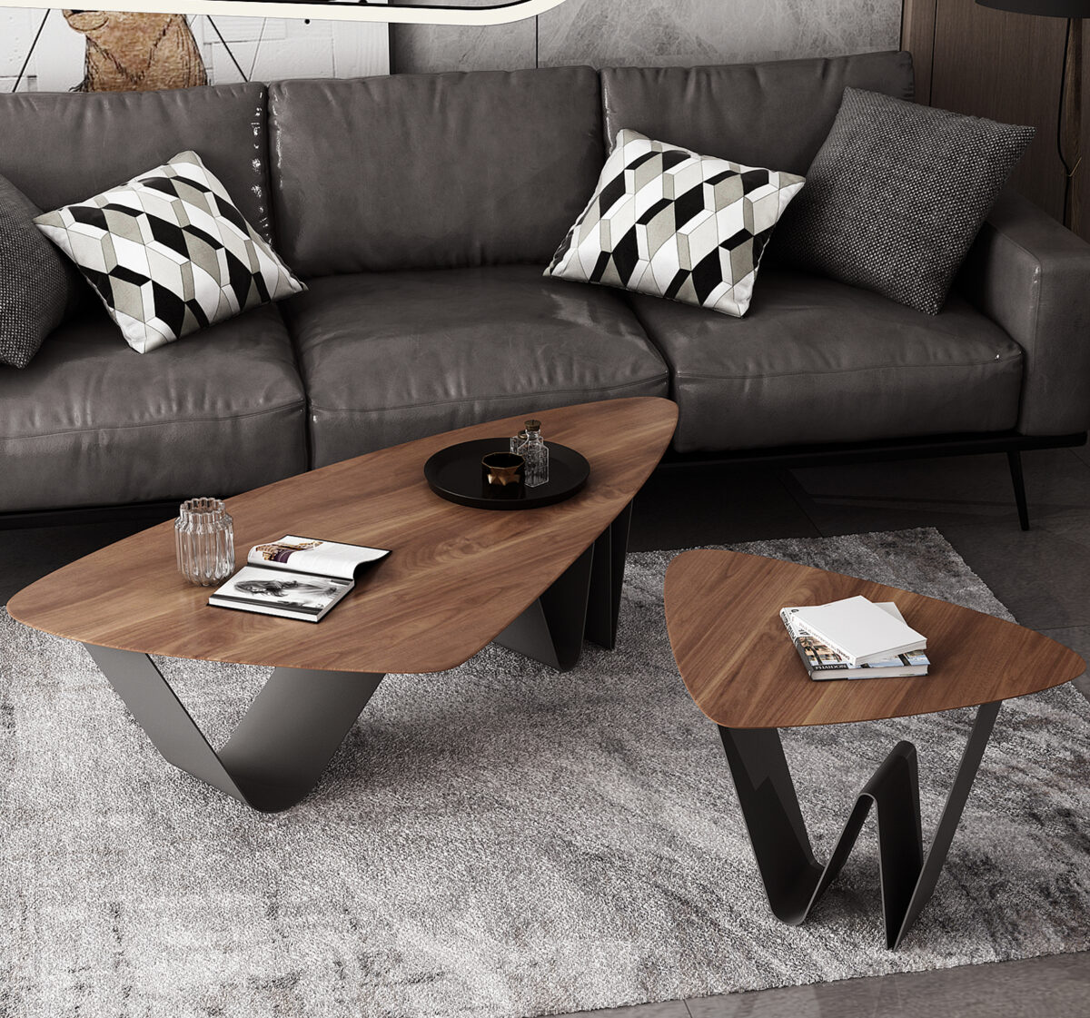 Gaoliang Coffee Table Nordic Walnut Wooden (KF243)