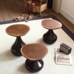 Gaoliang Coffee Table And Side Table Set Wooden Round (KF39)