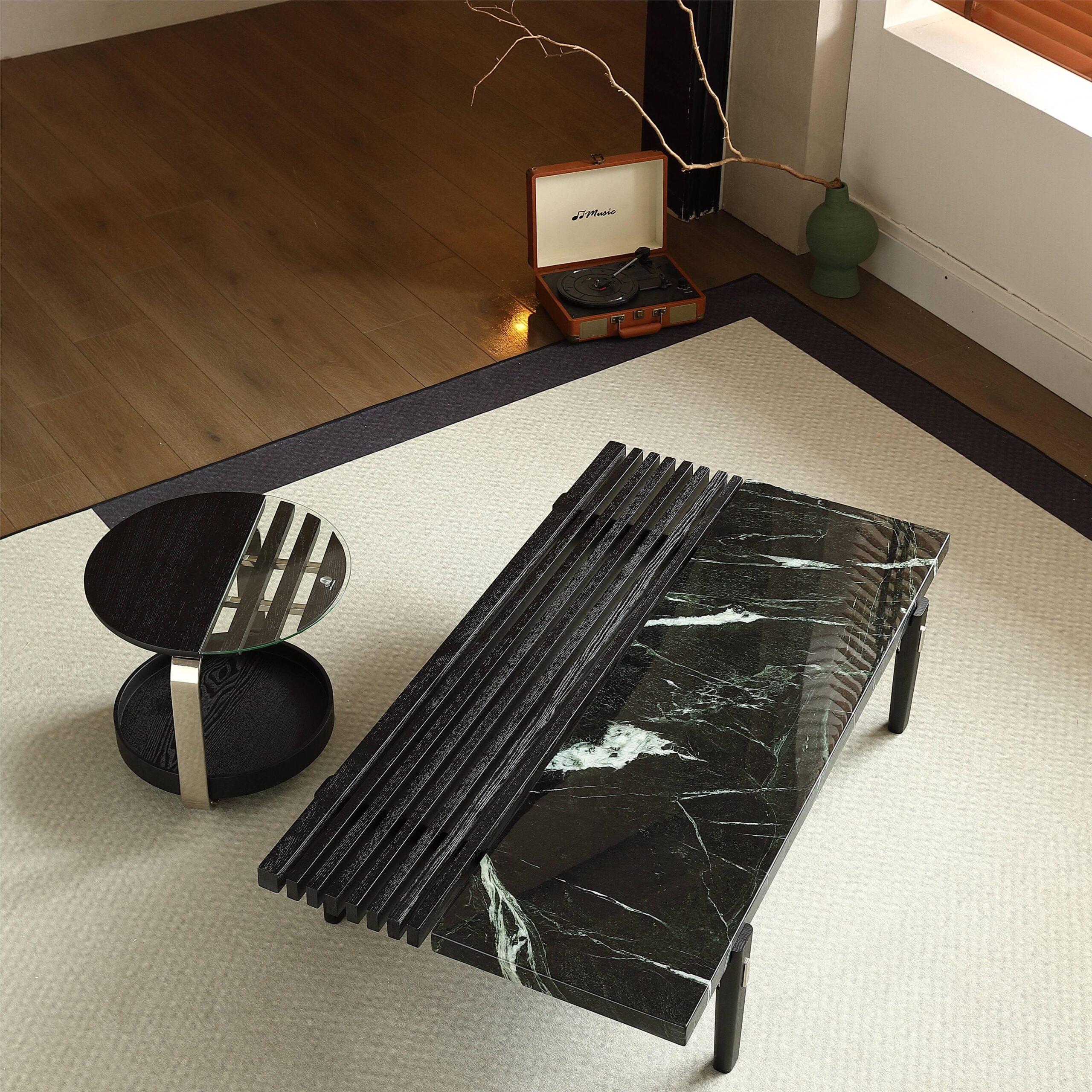 Gaoliang Coffee Table Set Wooden Square (KF44)