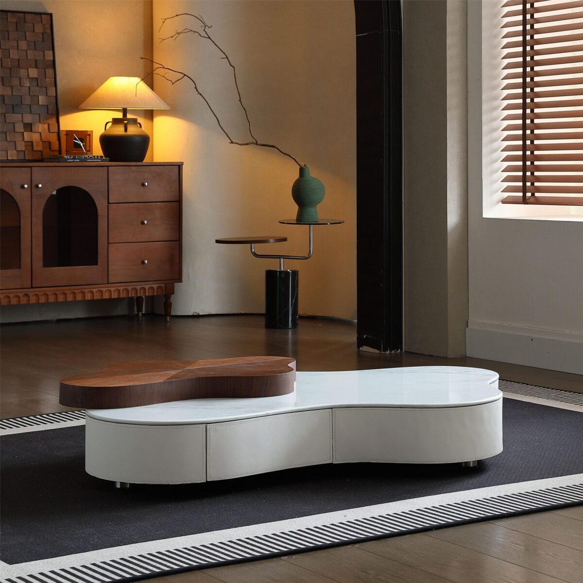 Gaoliang Coffee Table Set Wooden StoneWith Storage(KF47)