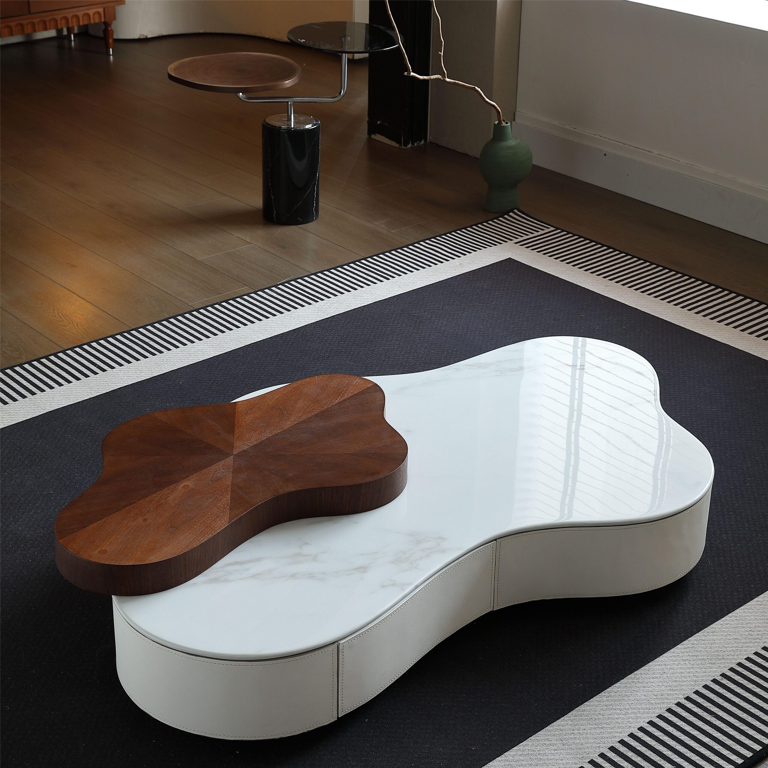 Gaoliang Coffee Table Set Wooden StoneWith Storage(KF47)