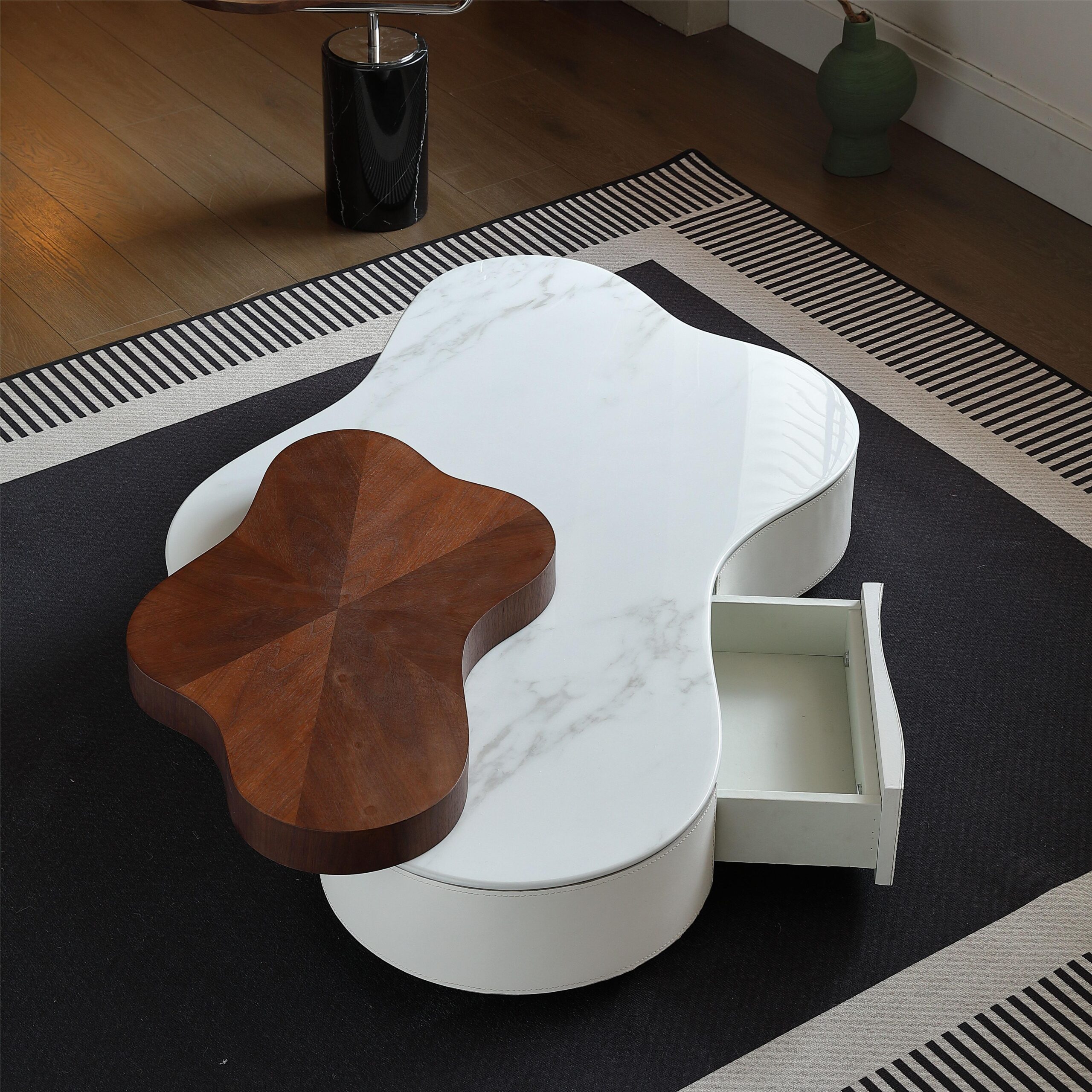 Gaoliang Coffee Table Set Wooden StoneWith Storage(KF47)