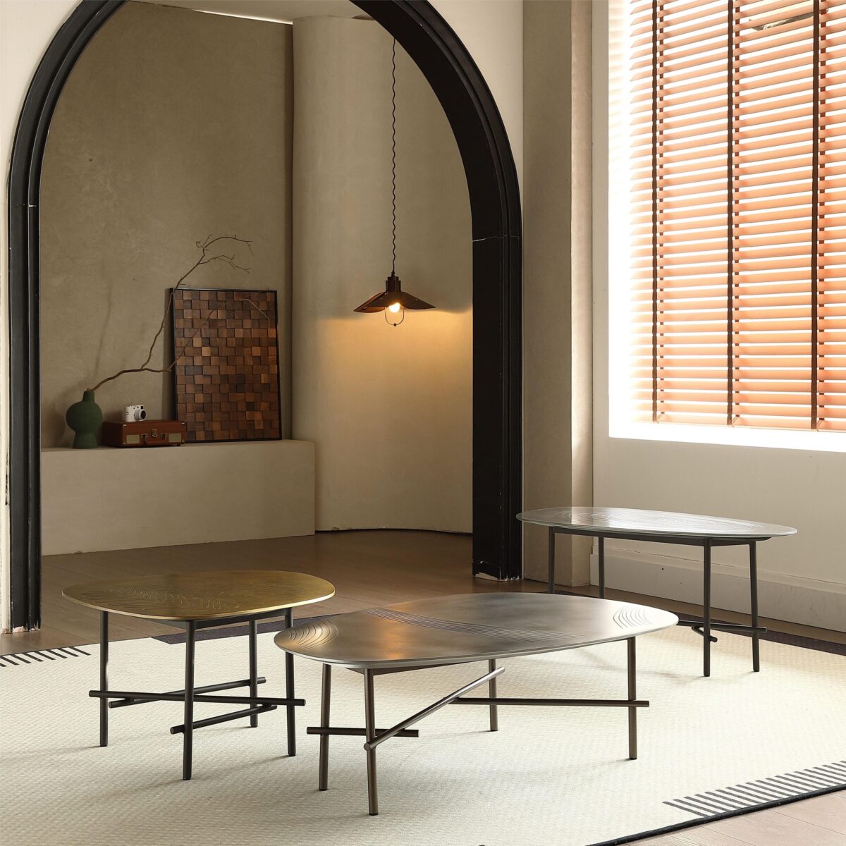Gaoliang Coffee Table Set Antique Paint (KF48)