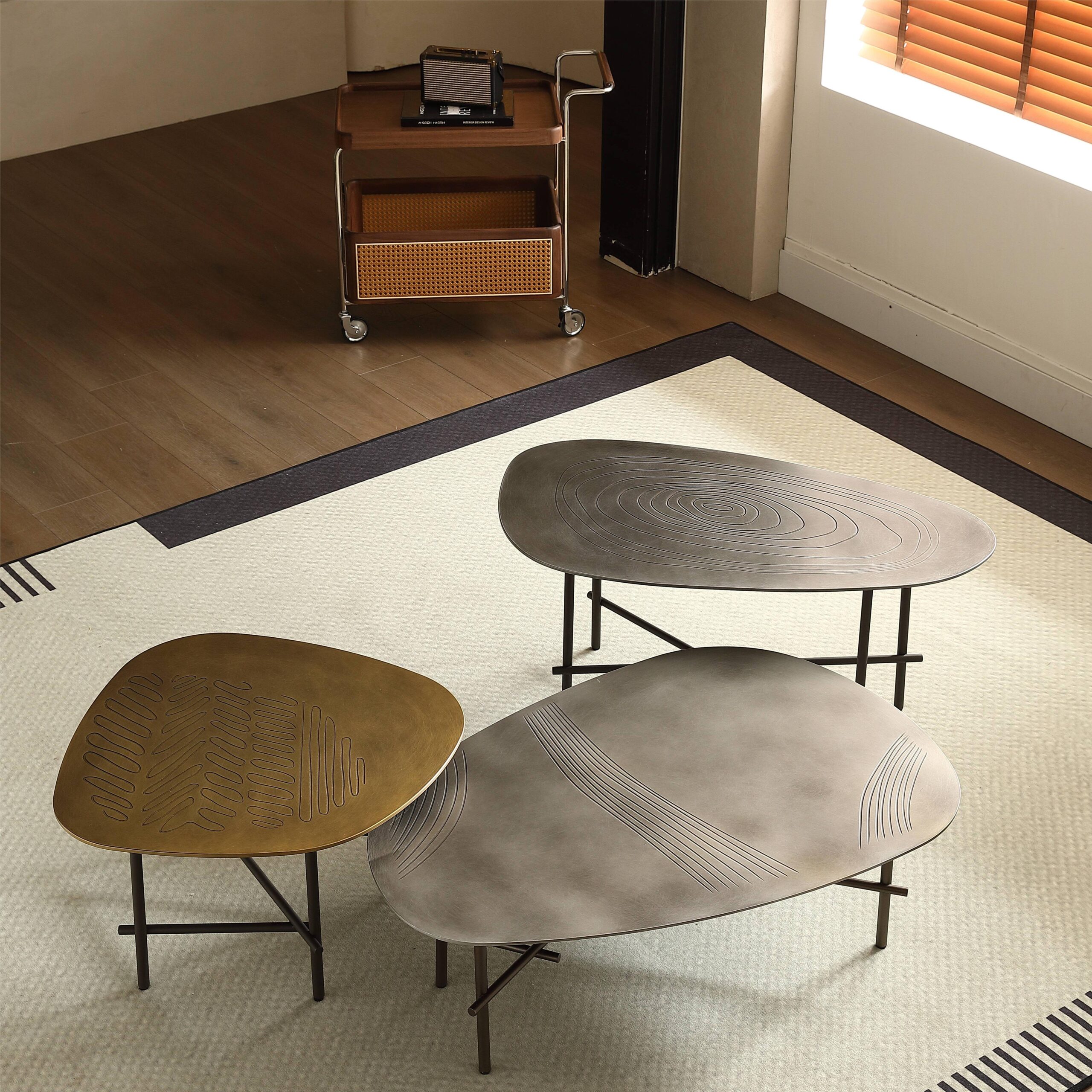 Gaoliang Coffee Table Set Antique Paint (KF48)