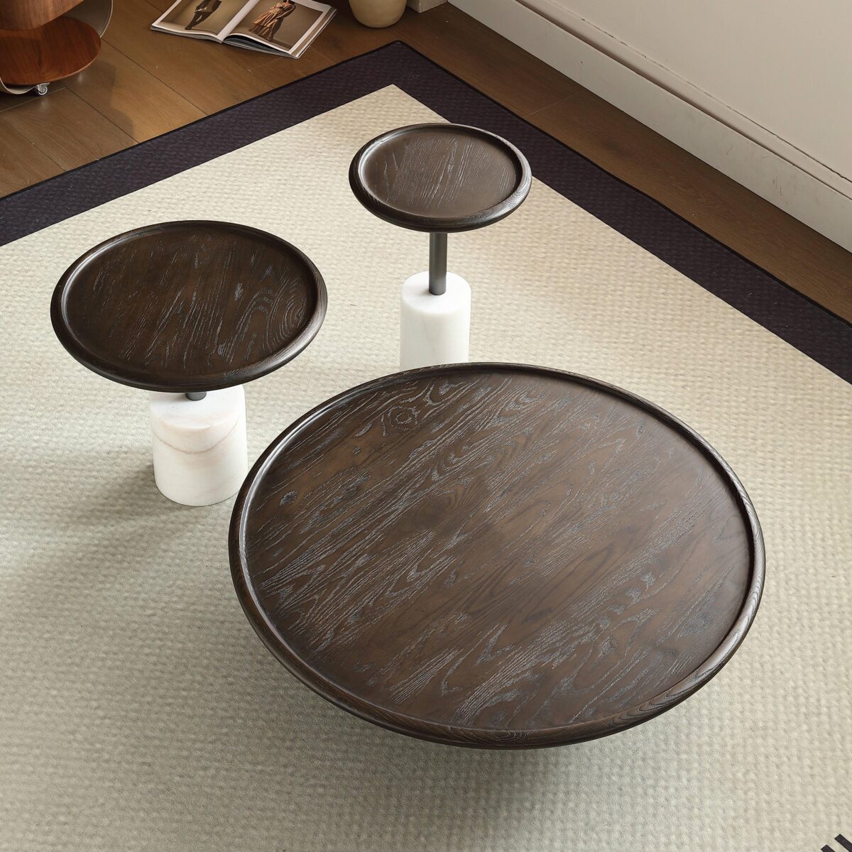 Gaoliang Coffee Table Set Wooden Round OEM/ODM(KF49)