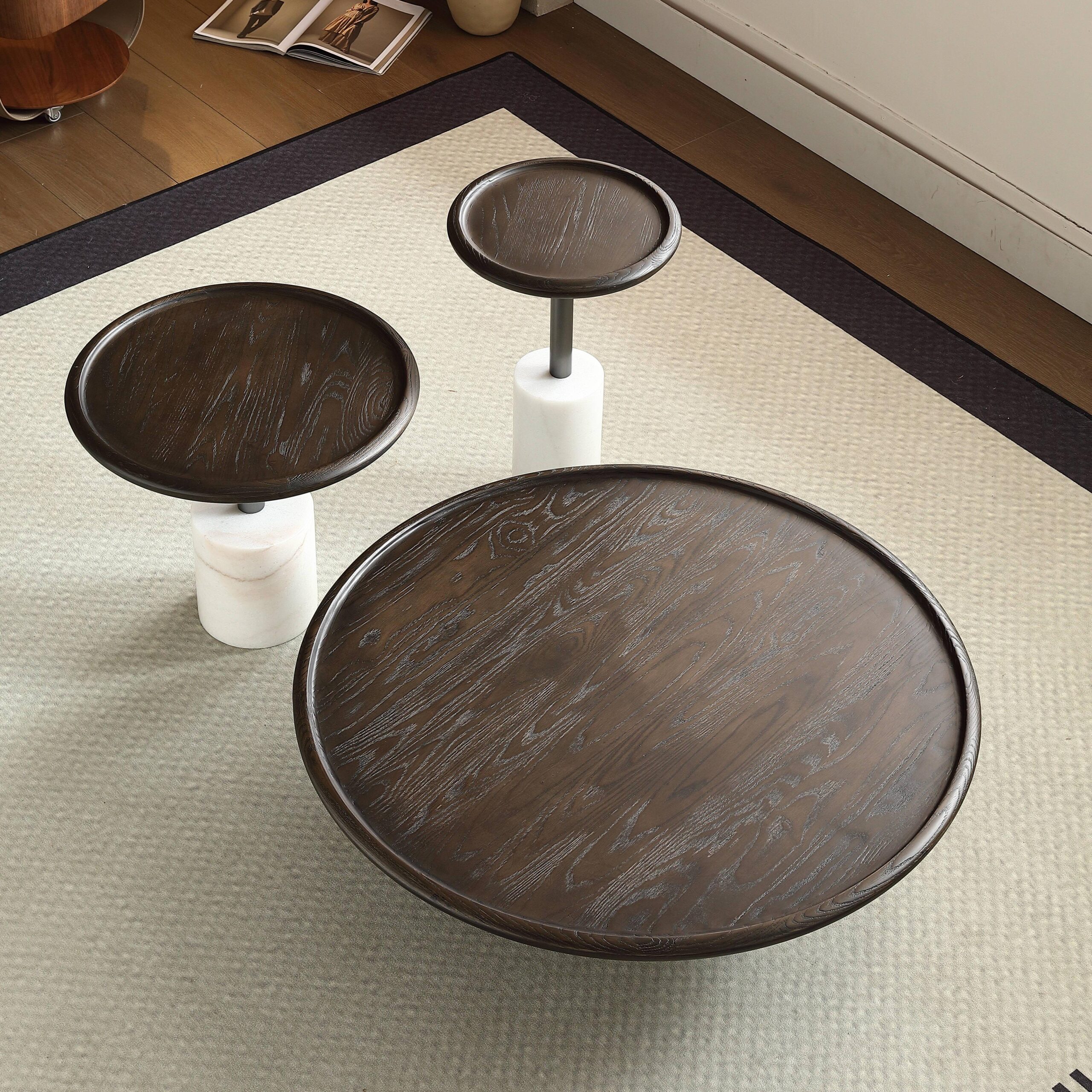Gaoliang Coffee Table Set Wooden Round OEM/ODM(KF49)
