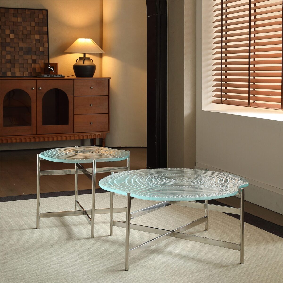Gaoliang Coffee Table Set Tempered Glass Round(KF51)