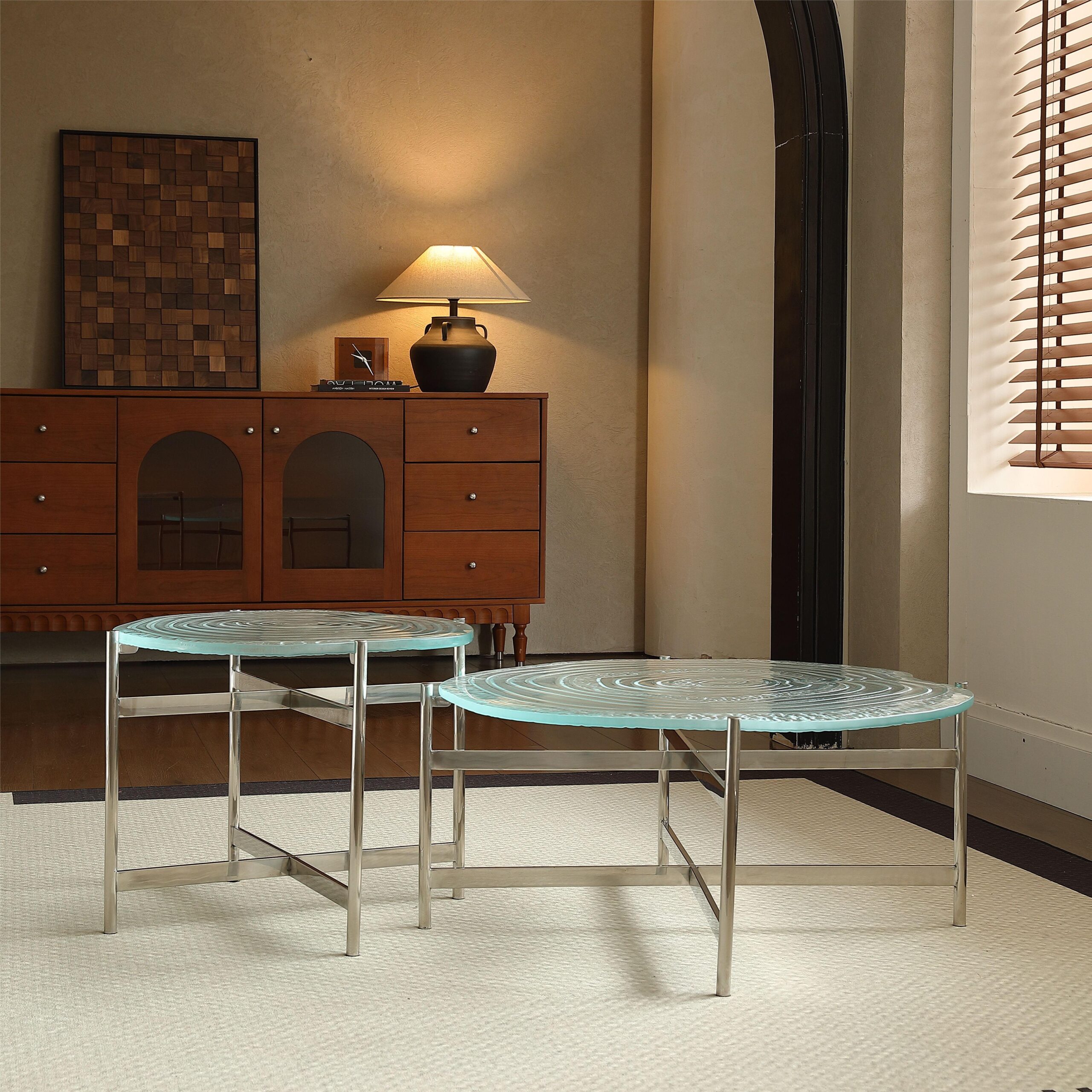 Gaoliang Coffee Table Set Tempered Glass Round(KF51)