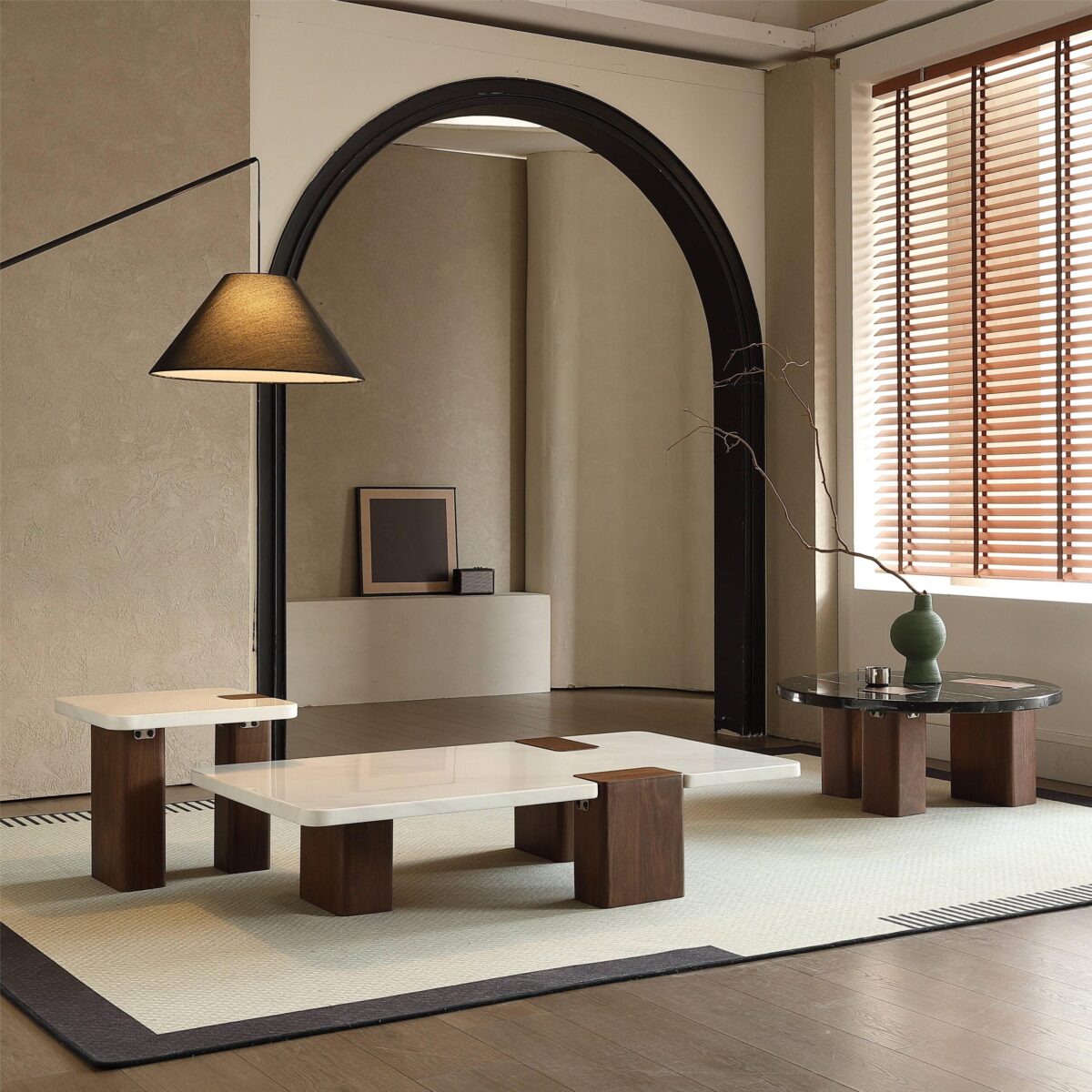 Gaoliang Coffee Table set Square Marble Stone (KF53)