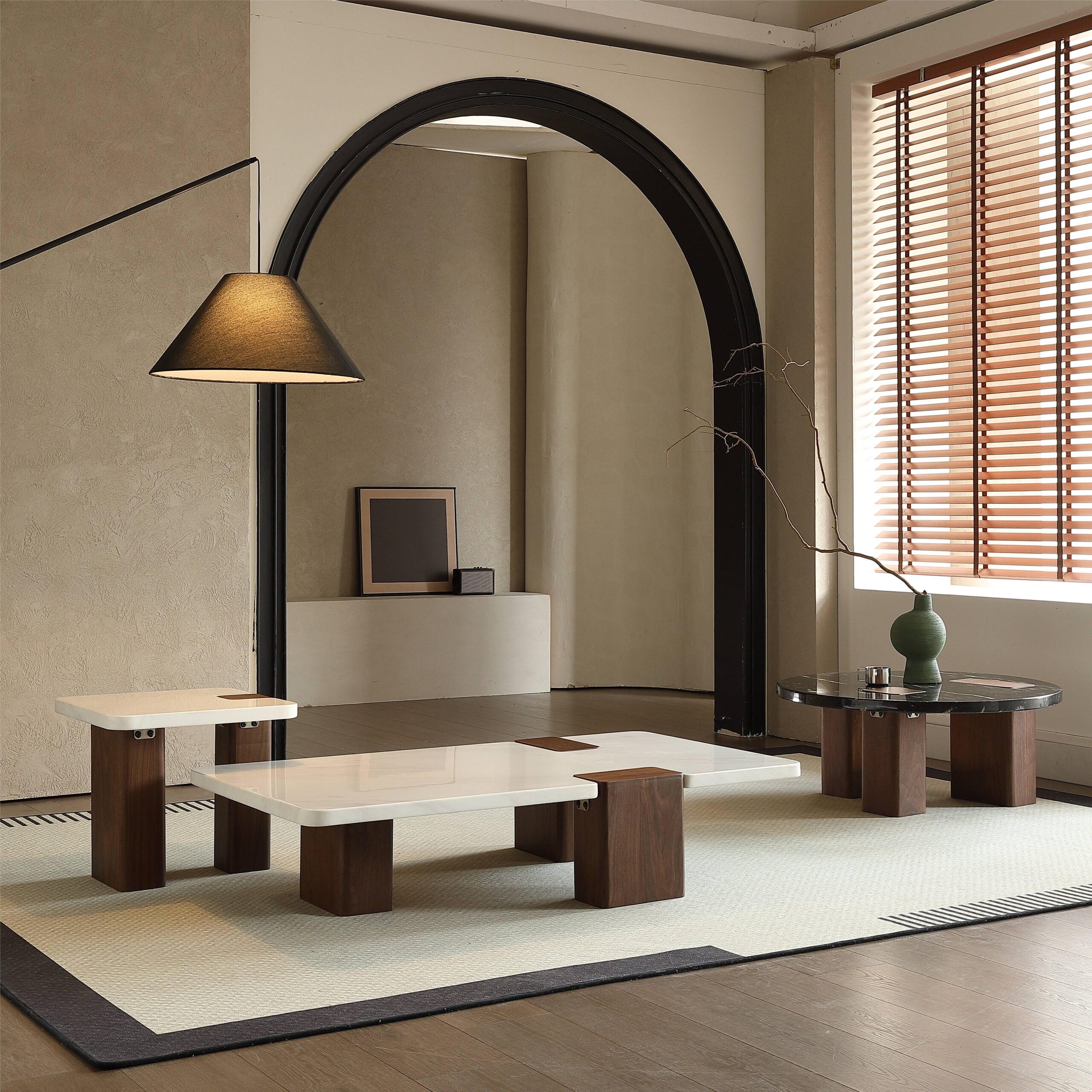 Gaoliang Coffee Table set Square Marble Stone (KF53)