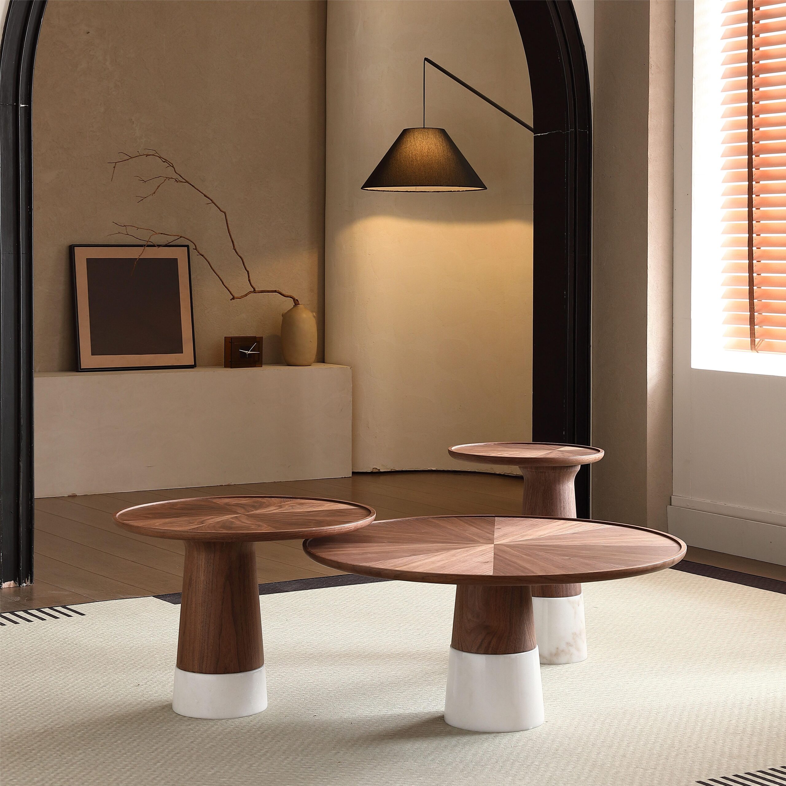 Gaoliang Coffee Table Round Wooden OEM/ODM (KF55)