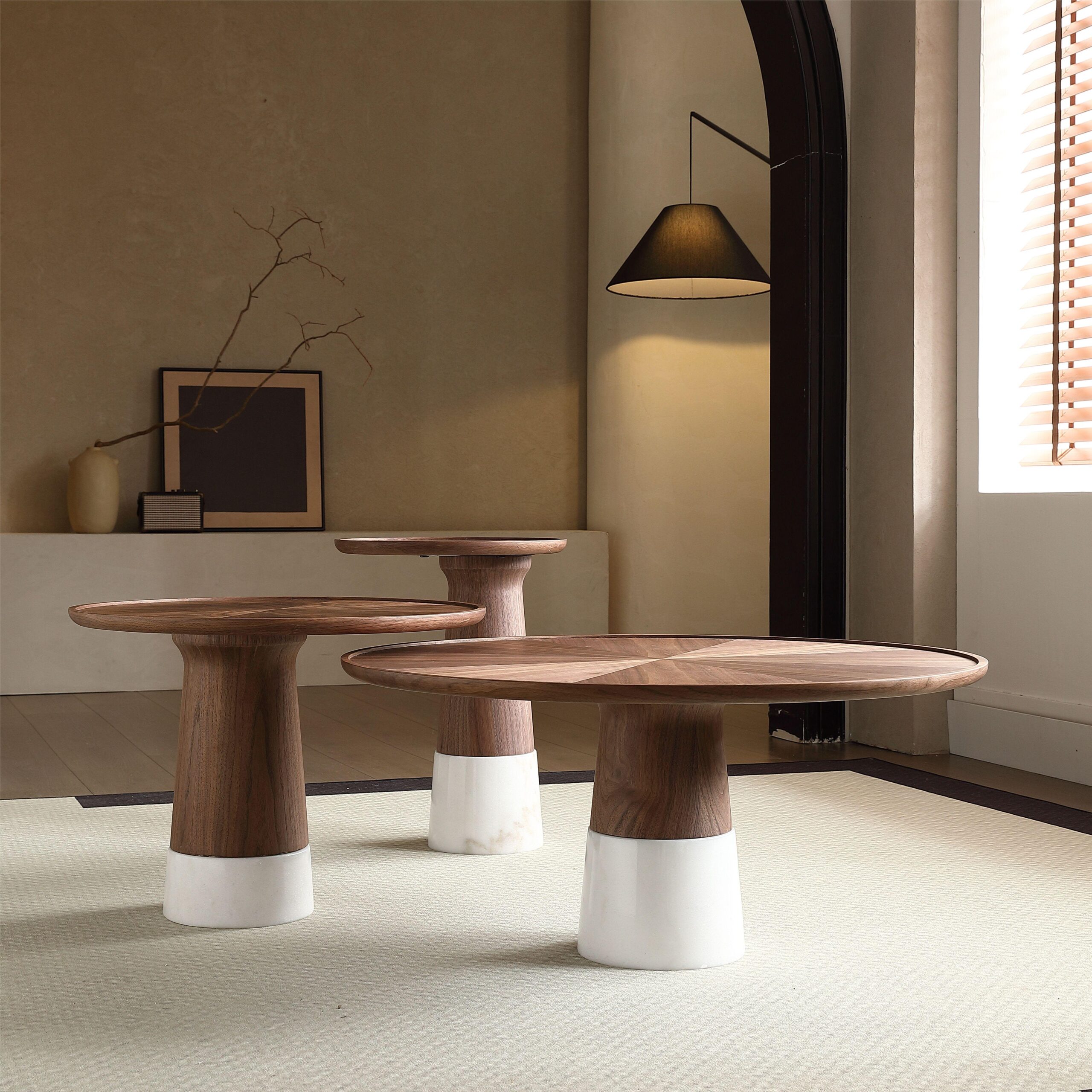 Gaoliang Coffee Table Round Wooden OEM/ODM (KF55)