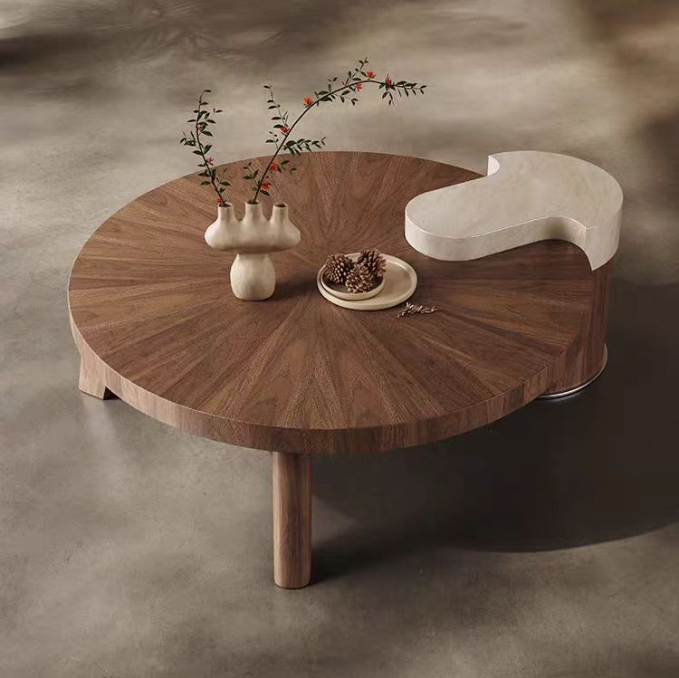 Gaoliang Coffee Table Modern Round Wood OEM/ODM(KF56)