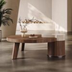 Gaoliang Coffee Table Modern Round Wood OEM/ODM(KF56)