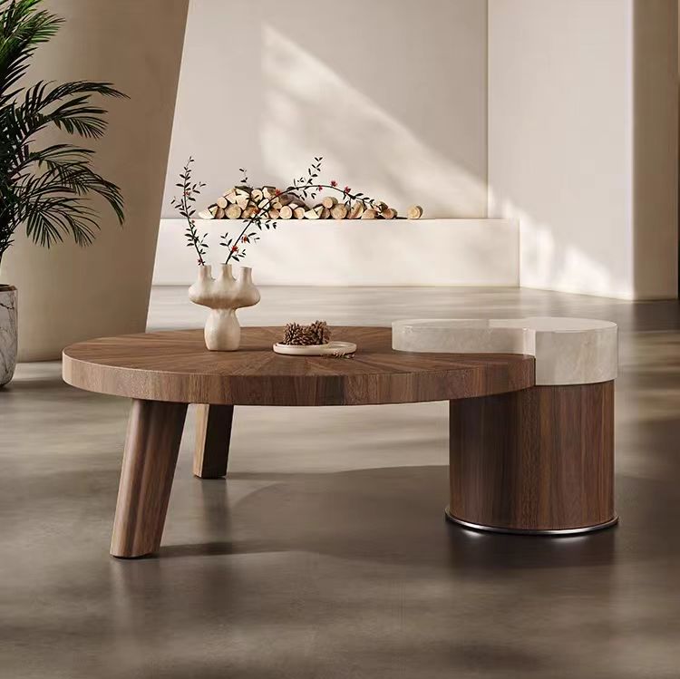 Gaoliang Coffee Table Modern Round Wood OEM/ODM(KF56)