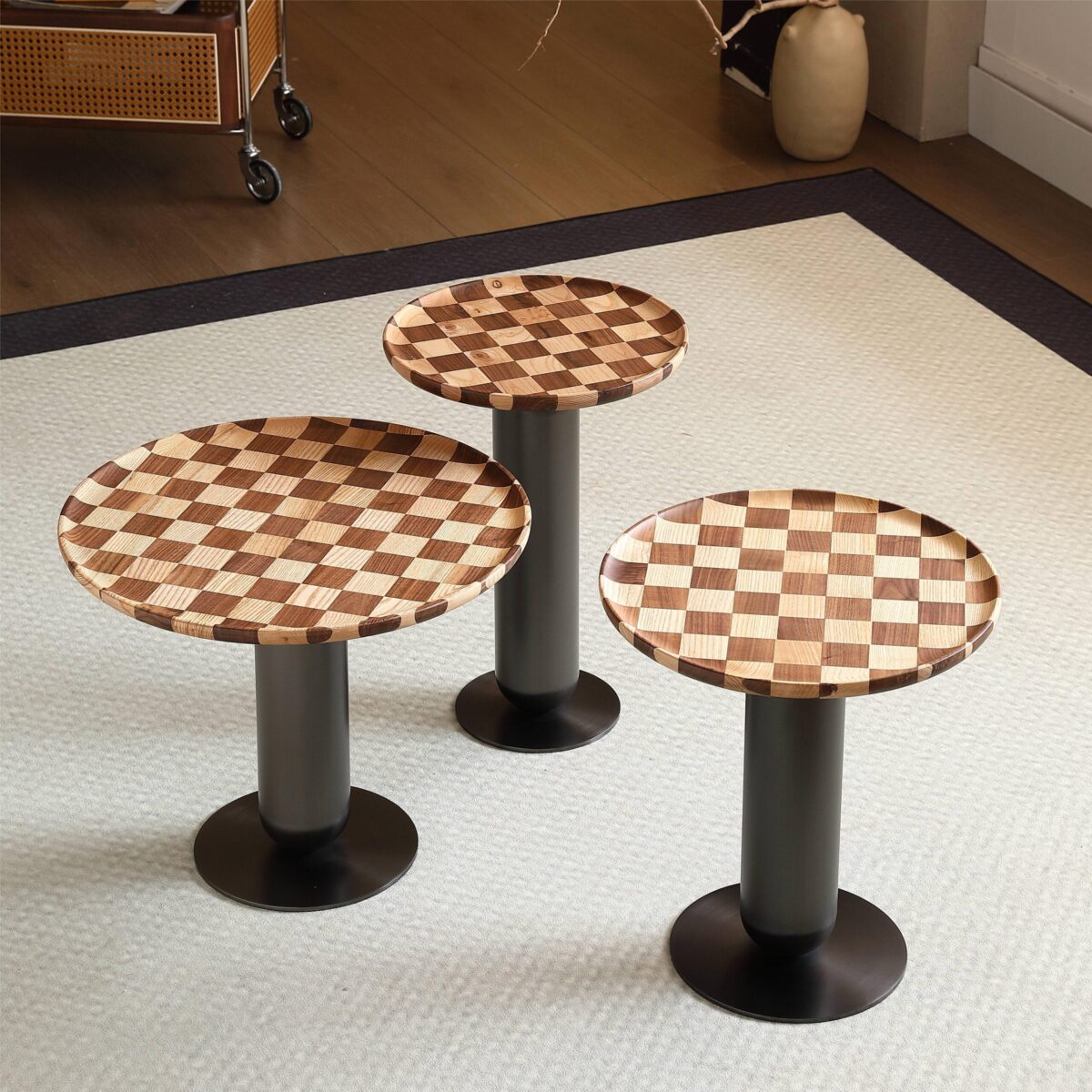 Gaoliang Coffee Table set Modern Wooden Round (KF57)
