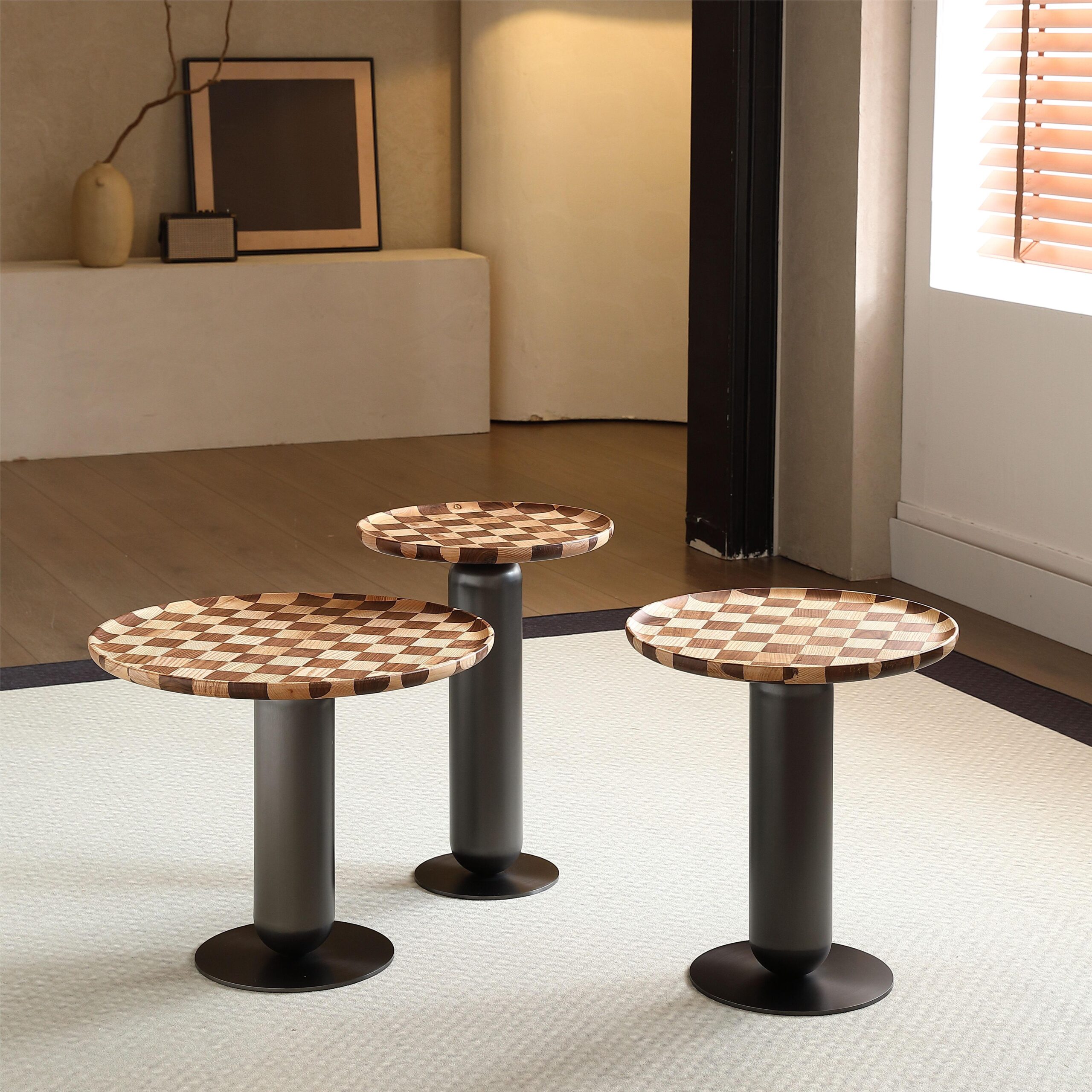 Gaoliang Coffee Table set Modern Wooden Round (KF57)