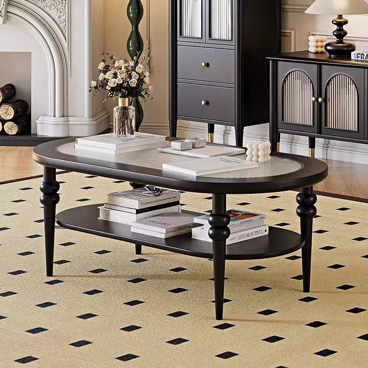 Gaoliang coffee table wooden glass (KF72)