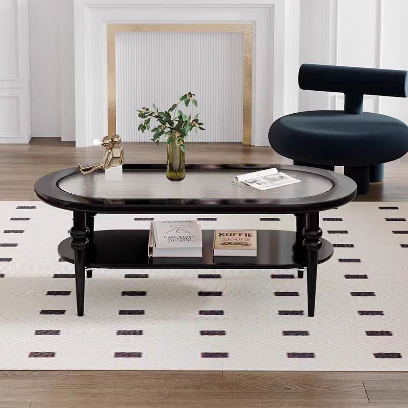Gaoliang coffee table wooden glass (KF72)