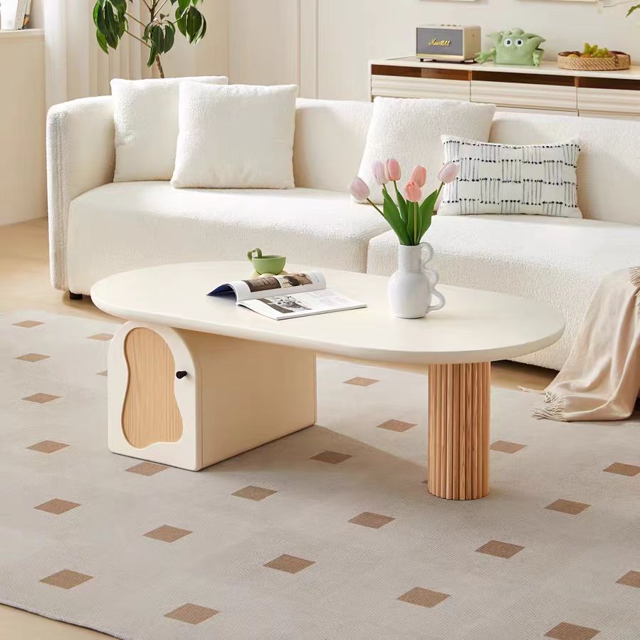 Gaoliang coffee table cream wooden (KF79)