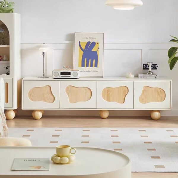 TV cabinet wooden cream