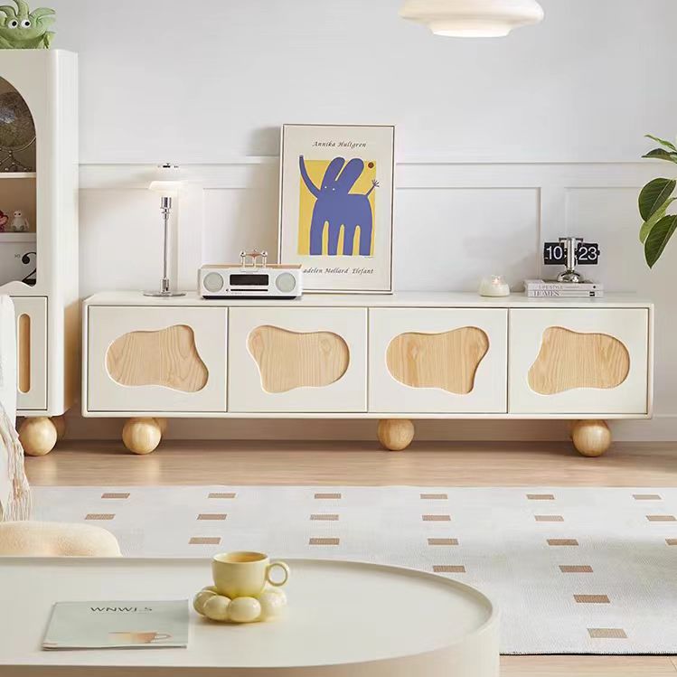 TV cabinet wooden cream
