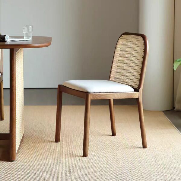 Gaoliang Dining Chair Wood Rattan Backrest OEM/ODM(YZ41)