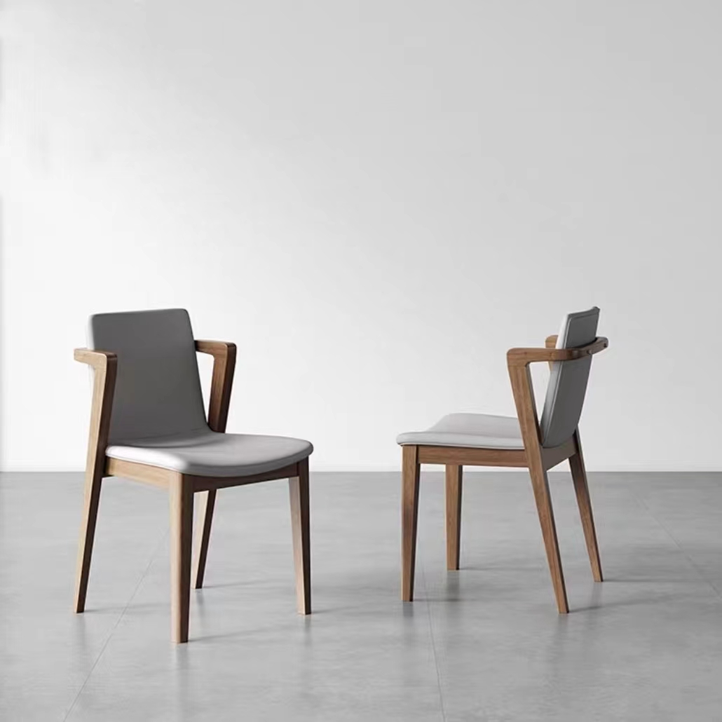 Dining Chair Minimalist Style Solid Wood Tripod
