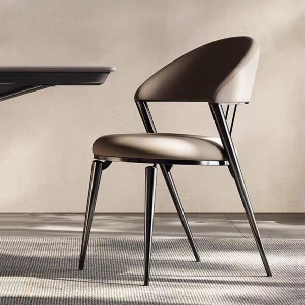 Gaoliang Dining Chair Modern Leather Metal OEM/ODM(YZ76)