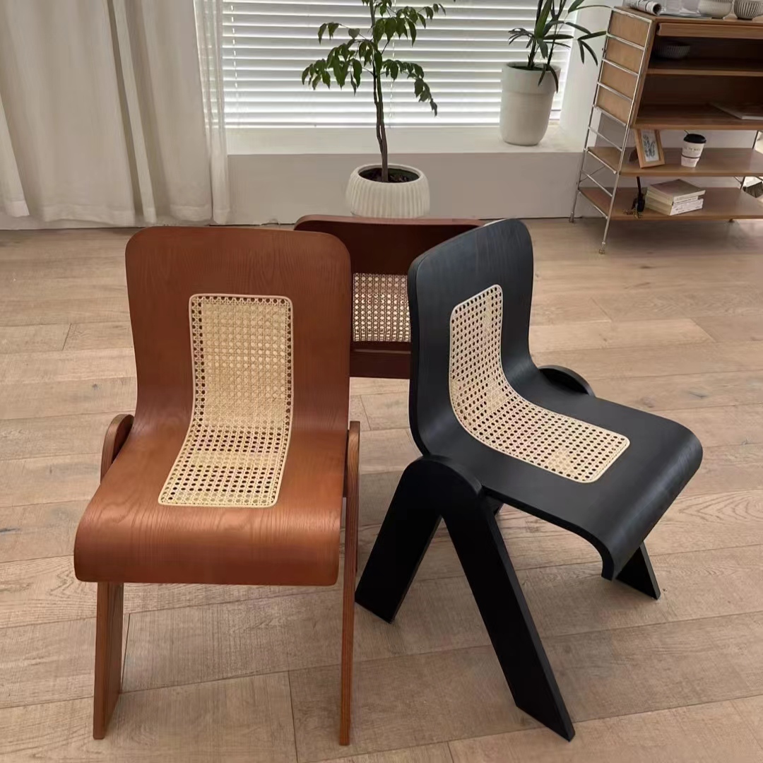 Gaoliang Dining Chair Nordic Wood Rattan OEM/ODM (YZ21)