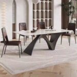 Gaoliang Dining Table Modern Marble Top Metal Base OEM/ODM(CZ63)