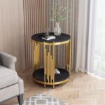 Gaoliang Side Table Double Deck Round Stone Table OEM/ODM (BJ05)