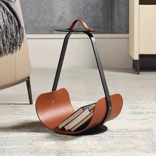 Gaoliang Side Table Hand Carry Leather Newspaper Shelves Table (BJ18)