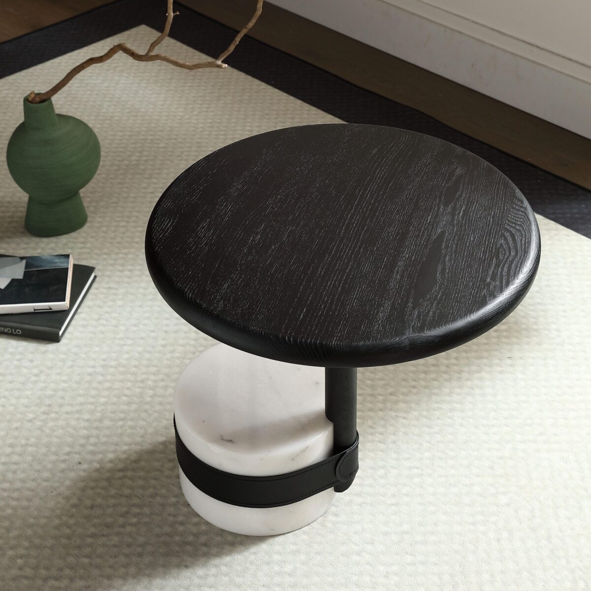 Gaoliang Side Table Modern Light Luxury Wooden Round Table OEM/ODM(BJ21)