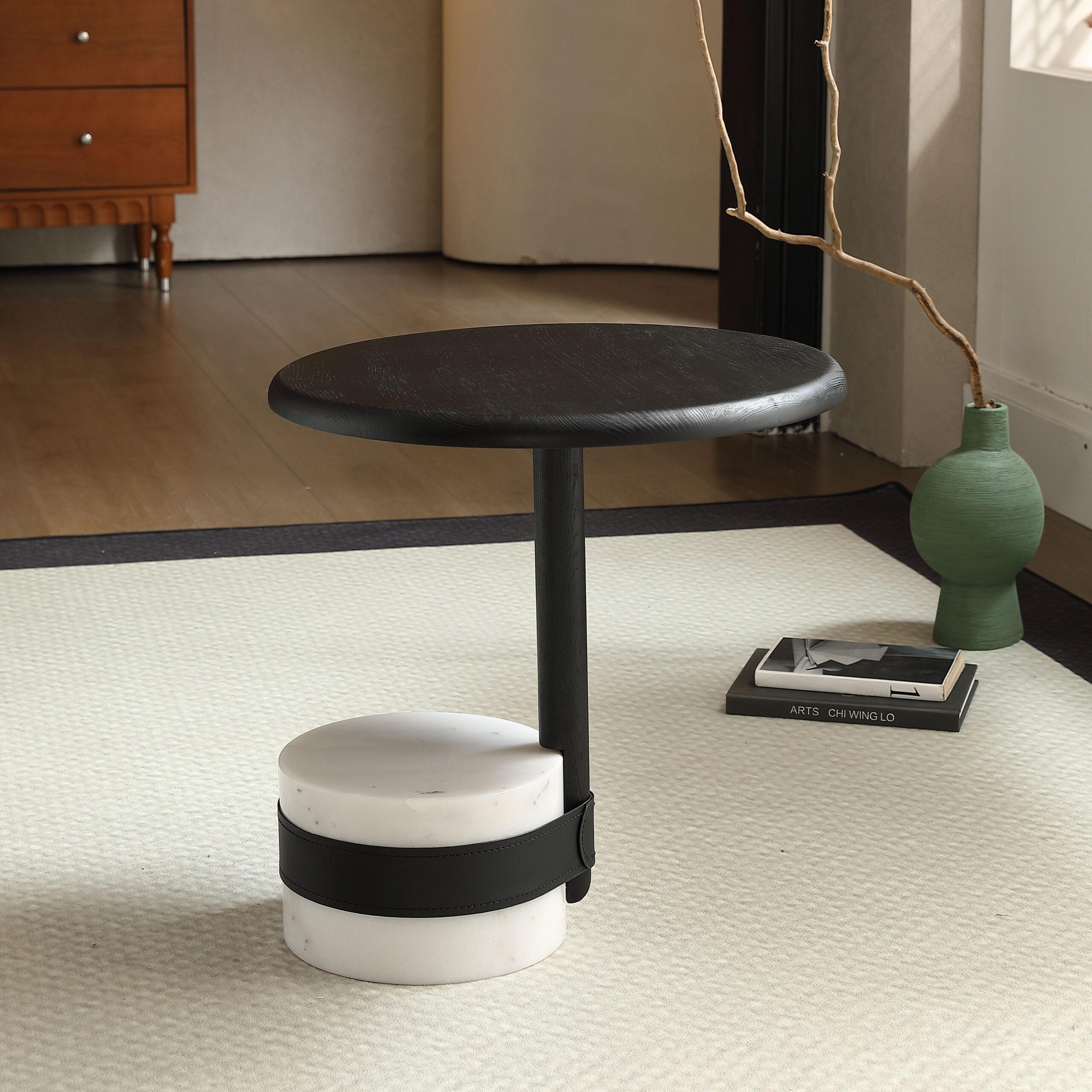 Gaoliang Side Table Modern Light Luxury Wooden Round Table OEM/ODM(BJ21)