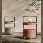Gaoliang Side Table Saddle Leather Round Removable Table (BJ27)