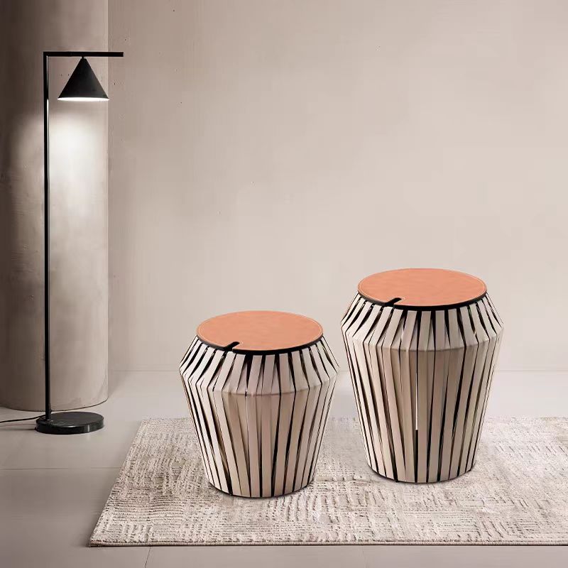 Gaoliang Side Table Hand Knitting Leather Round Table OEM/ODM (BJ37)