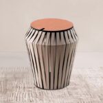 Gaoliang Side Table Hand Knitting Leather Round Table OEM/ODM (BJ37)