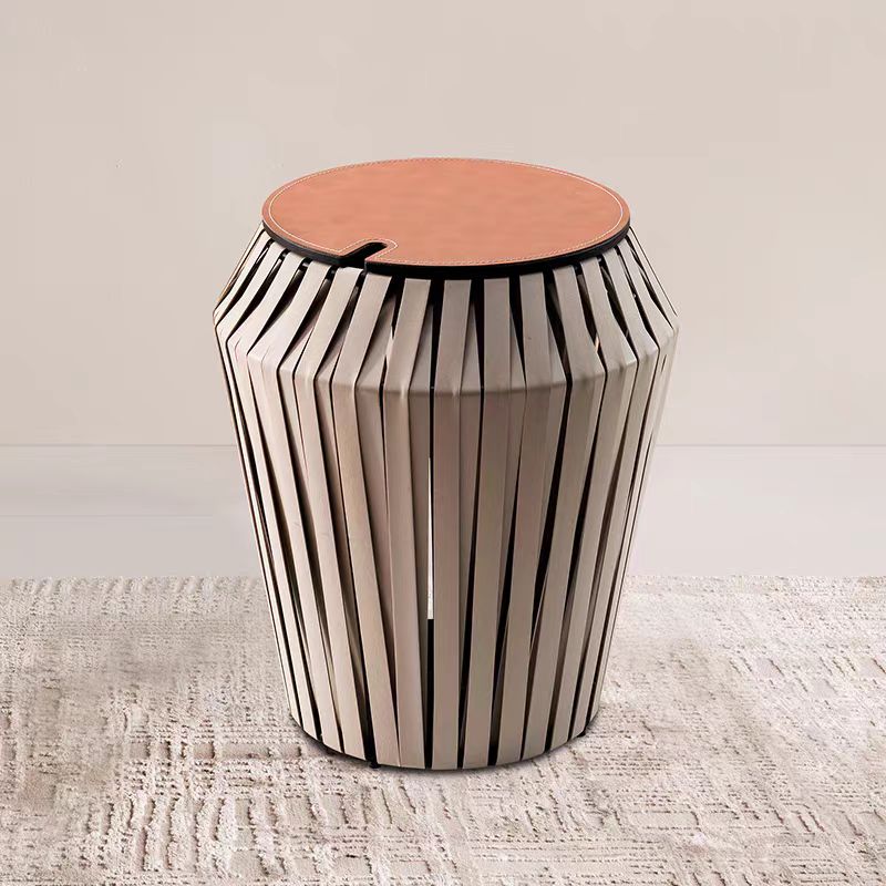 Gaoliang Side Table Hand Knitting Leather Round Table OEM/ODM (BJ37)