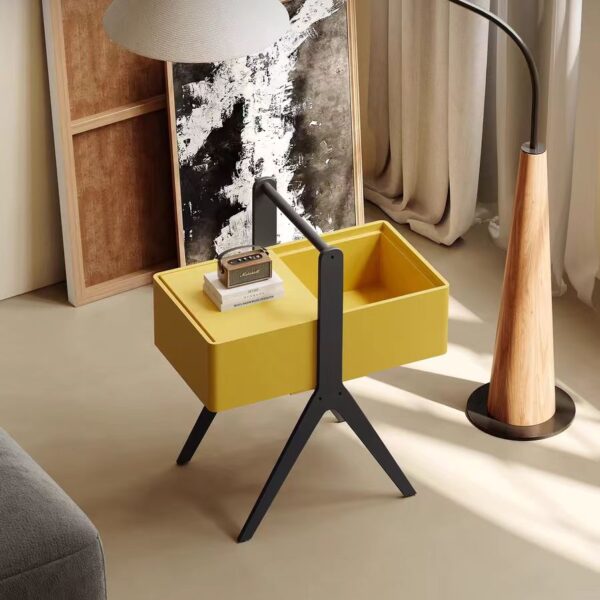 Gaoliang Side Table Yellow Wooden Storage Table OEM/ODM (BJ66)