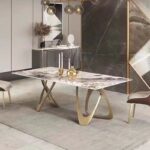 Gaoliang Dining Table Luxury Gold Leg OEM/ODM(CZ60)