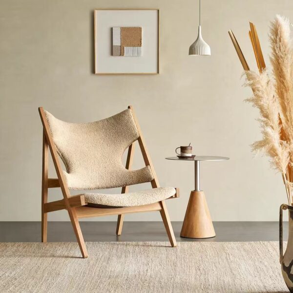 Gaoliang Accent Chair Solid Wood and Lamb's Cashmere OEM/ODM (DY03)