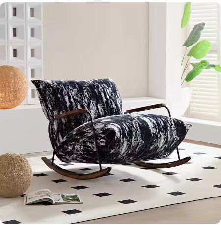 Gaoliang Accent Chair Colorful Fabric Single Rocking Chair OEM/ODM (DY212)