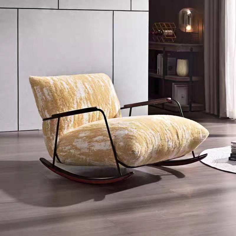 Gaoliang Accent Chair Colorful Fabric Single Rocking Chair OEM/ODM (DY212)