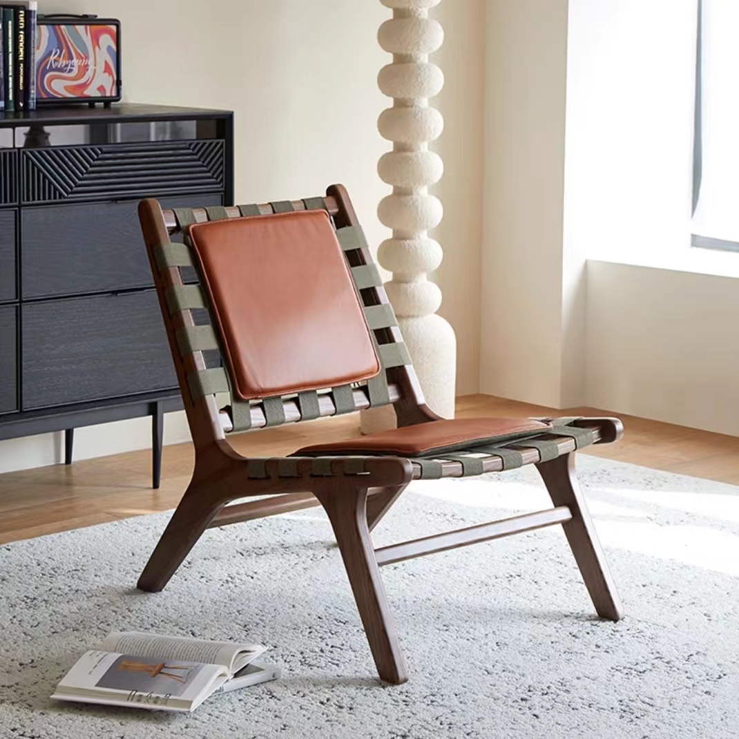 Gaoliang Accent Chair Leather Woven Backrest OEM/ODM (DY40)