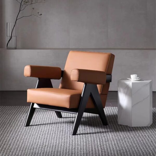 Gaoliang Accent Chair Wooden and Leather OEM/ODM (DY76)