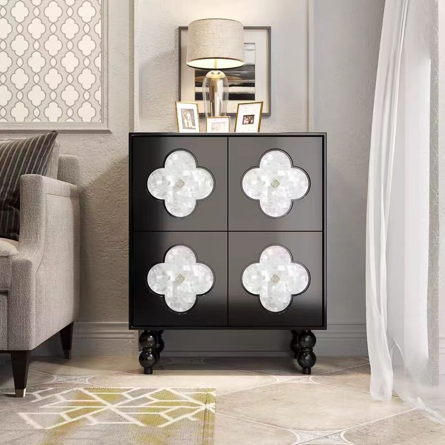 Gaoliang Sideboard Cabinet Wooden Storage Four-leaf Clover OEM/ODM(GZ36)