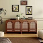 Gaoliang Sideboard Cabinet Solid Wood Rattan OEM/ODM(GZ63)